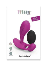 Load image into Gallery viewer, Witty Rechargeable Silicone Vibrator with Clitoral Stimulator - Sweet Orchid - Magenta/Purple