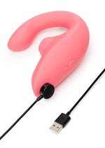 Load image into Gallery viewer, Womanizer Blend Rechargeable Silicone Vibrator with Clitoral Stimulator - Vibrant
