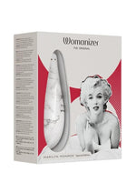 Load image into Gallery viewer, Womanizer Marilyn Monroe Special Edition Rechargeable Clitoral Stimulator - White/White Marble
