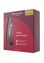 Load image into Gallery viewer, Womanizer Premium 2 Rechargeable Silicone Clitoral Stimulator - Bordeaux/Red
