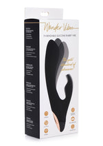 Load image into Gallery viewer, Wonder Vibes Bendable Silicone Rabbit Vibrator - Black
