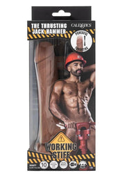 Working Stiff The Thrusting Jack Hammer Rechargeable Silicone Vibrating Dildo - Chocolate