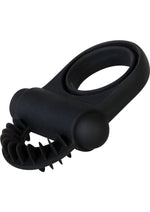 Load image into Gallery viewer, Zero Tolerance Bell Ringer Rechargeable Silicone Vibrating Cock Ring with Clitoral Stimulator and Ball Strap - Black
