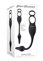 Load image into Gallery viewer, Zero Tolerance Plug and Tug Rechargeable Silicone Anal Plug and Cock Ring - Gray/Grey
