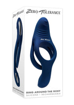 Load image into Gallery viewer, Zero Tolerance Ring Around The Rosy Rechargeable Silicone Double Cock Ring - Blue
