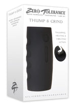 Load image into Gallery viewer, Zero Tolerance Thump and Grind Rechargeable Silicone Heating and Vibrating Stroker with DVD Download - Black