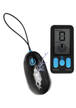 Load image into Gallery viewer, Zeus Vibrating and E-Stim Rechargeable Silicone Egg with Remote Control - Black
