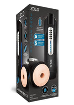 Load image into Gallery viewer, ZOLO Long Stroke Rechargeable Silicone Masturbator - Black
