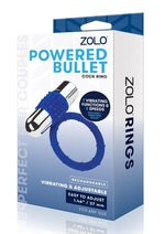 Load image into Gallery viewer, ZOLO Rechargeable Vibrating Silicone Cock Ring - Navy/Silver
