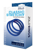 Load image into Gallery viewer, ZOLO Stretchy Silicone Cock Ring - Blue - 3pk
