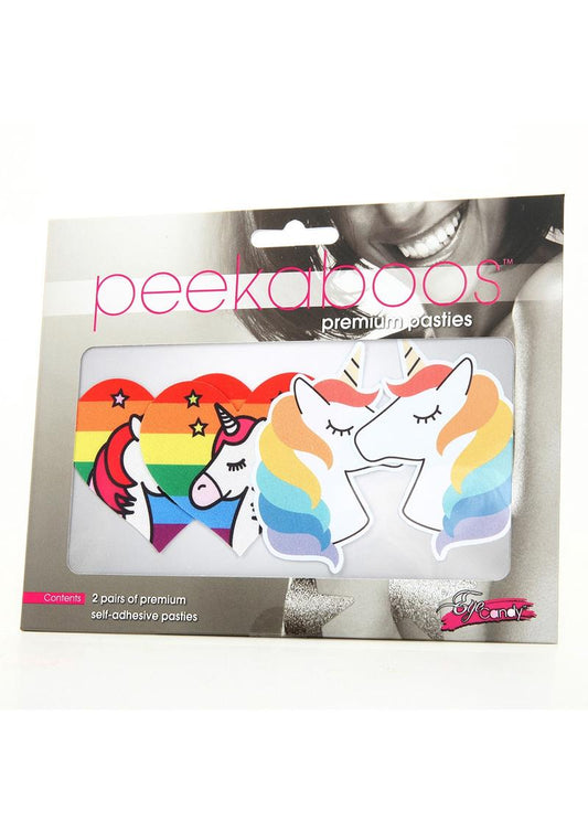 Peekaboo Pasties Unicorn Hearts (rainbow).