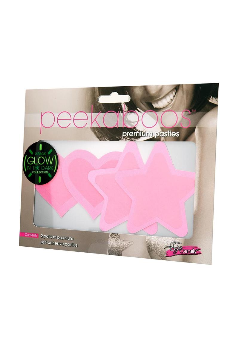 Peekaboos Pasites Hearts and Stars, neon pink.