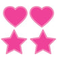 Hearts and stars neon pink glow in the dark pasties.