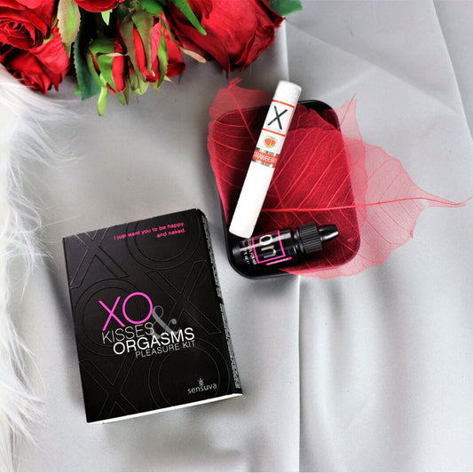 Sensuva XO Kisses and Orgasms Pleasure Kit: lip balm and "on" clitoral stimulant oil.