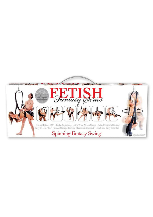 Photo of the front of the box of the Fetish Fantasy Series Spinning Fantasy Swing from Pipedreams.