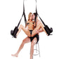 Photo shows one of the ways to use the Fetish Fantasy Series Spinning Fantasy Swing from Pipedreams.