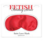 Photo shows the Fetish Fantasy Satin Love Mask from Pipedreams (red) in its package.