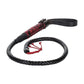 Photo of the Scandal Bull Whip (black/red) from CalExotics, with its braided texture and red tip for maximum impact.