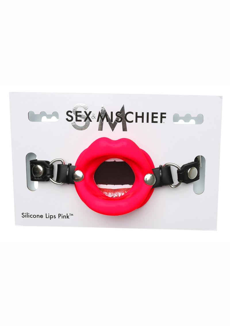 Sportsheets Sex & Mischief Silicone Lips Gag on its package (red).