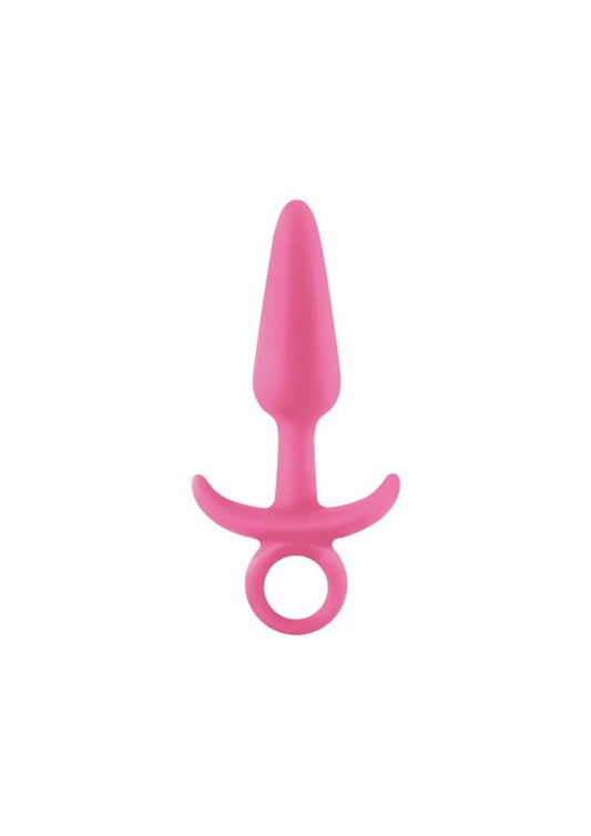Close-up image of the butt plug from the Firefly Pleasure Kit Glow in the Dark Set (5pc) from NS Novelties (pink).