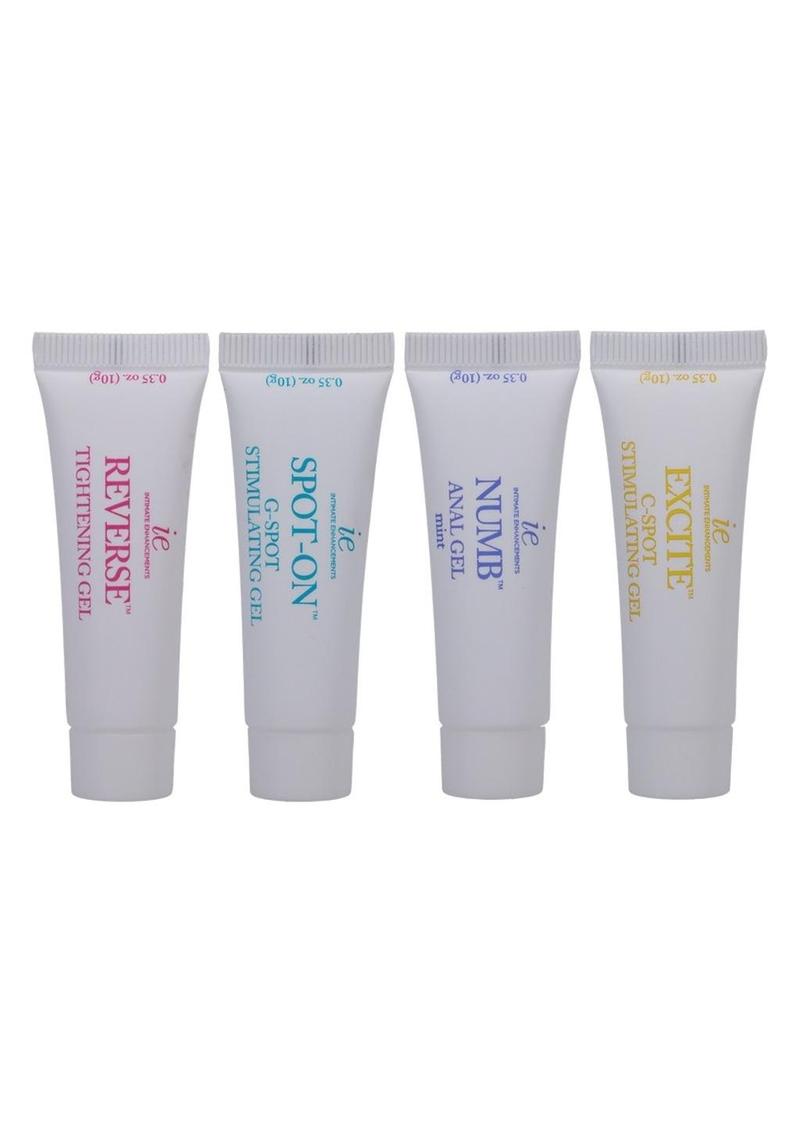 Image shows the 4 styles of creams that come with the set.