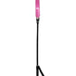 Photo of the Rouge Leather Short Riding Crop w/ Slim Tip (pink) shows its thin design.