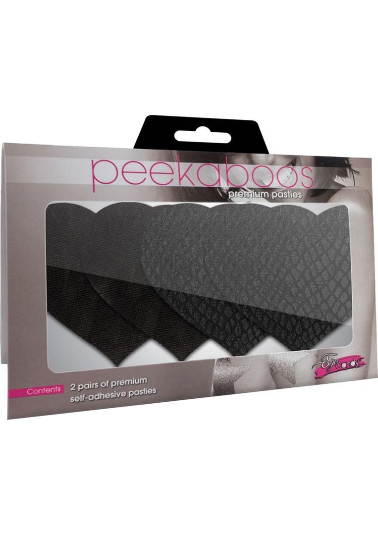 Peekaboo Pasties Classic Black Hearts.