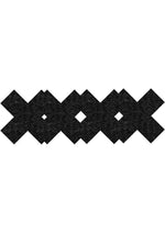 Load image into Gallery viewer, Black X shaped pasties.
