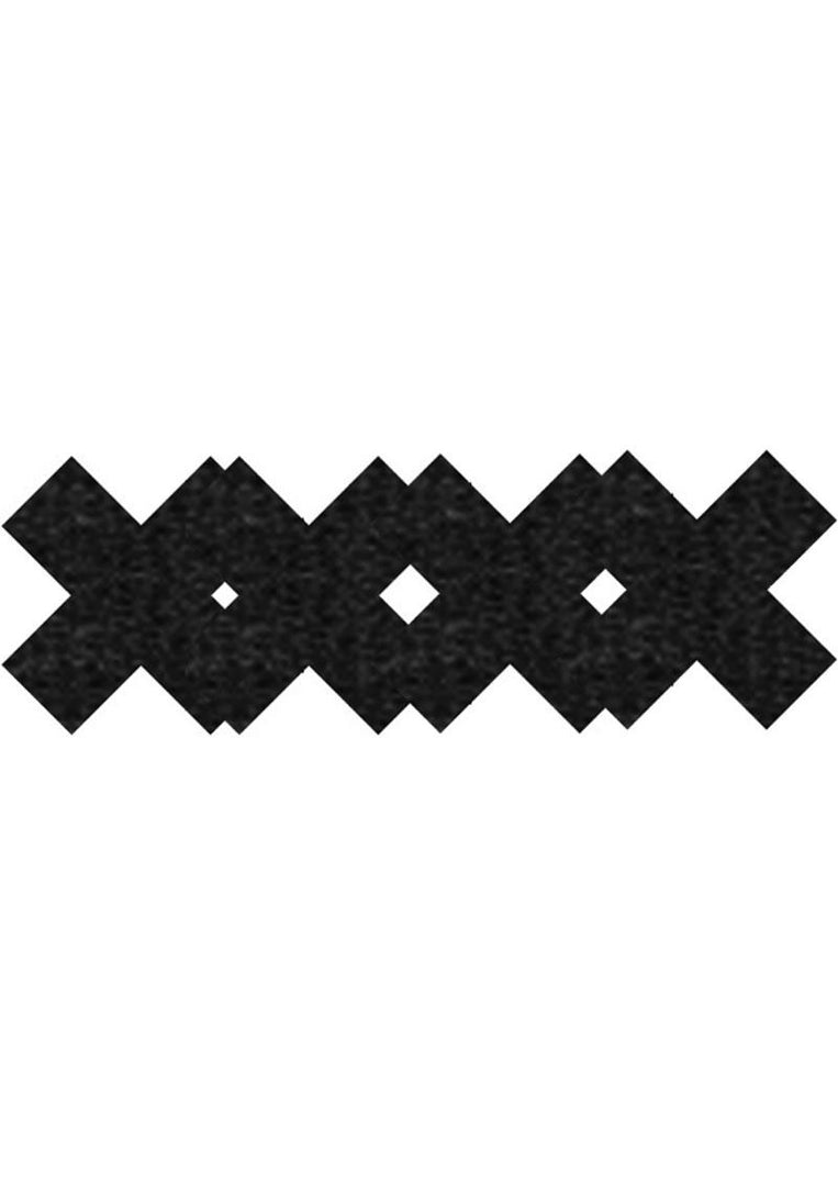 Black X shaped pasties.