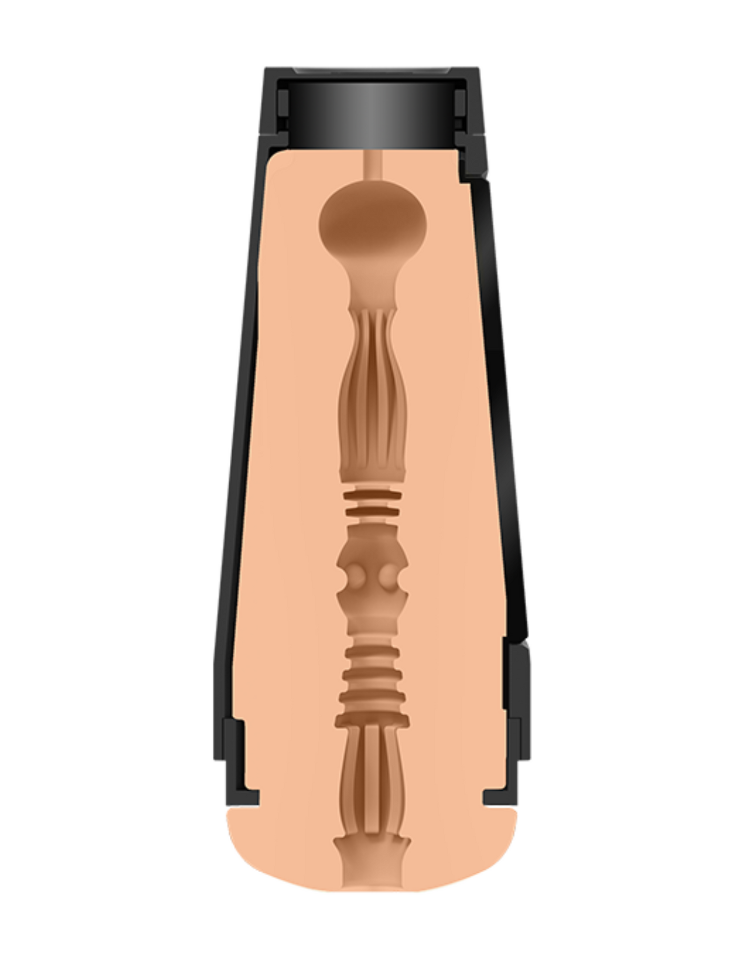 Image shows the inside texture of the Adira Allure Main Squeeze Ultraskyn Masturbator from Doc Johnson.