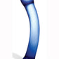 Front view of the double ended glass wand shows its curve and different sized "heads".