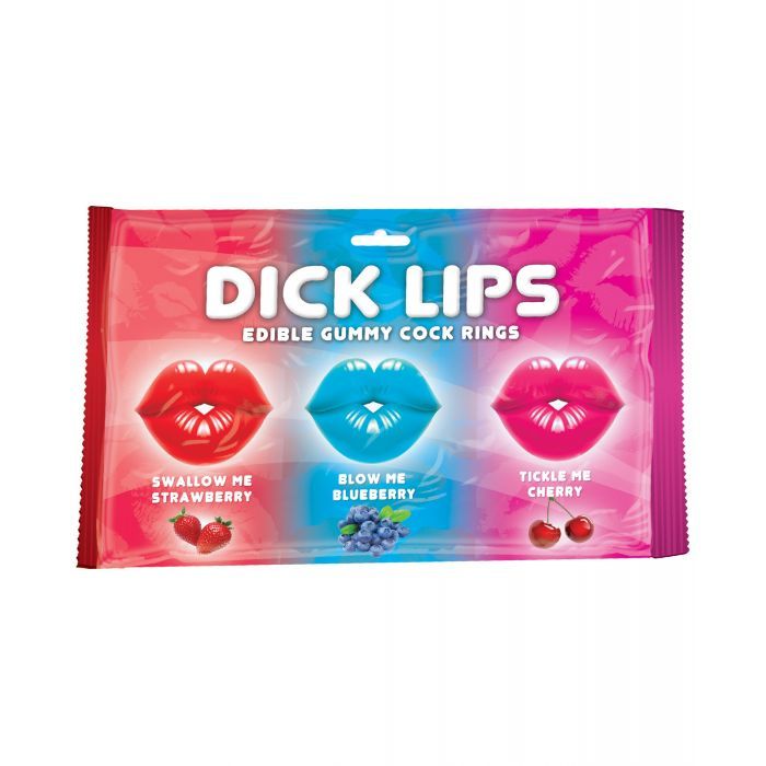 Hott Products Dick Lips Gummy Cock Rings 3pk.
