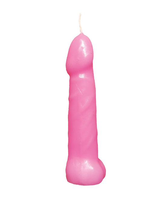 Close-up of one of the pecker candles.