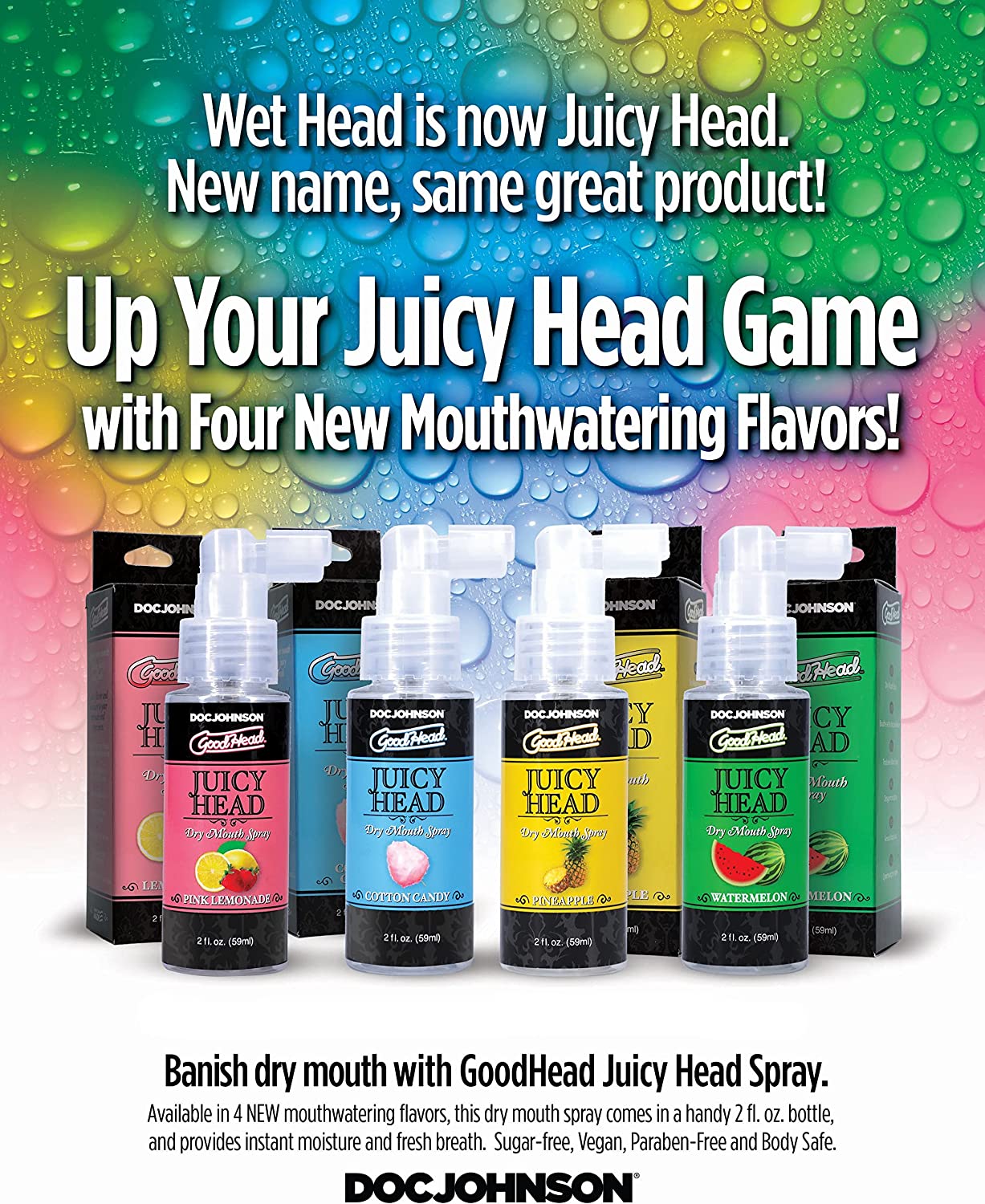 Ad for the Juicy Head line from GoodHead and Doc Johnson.