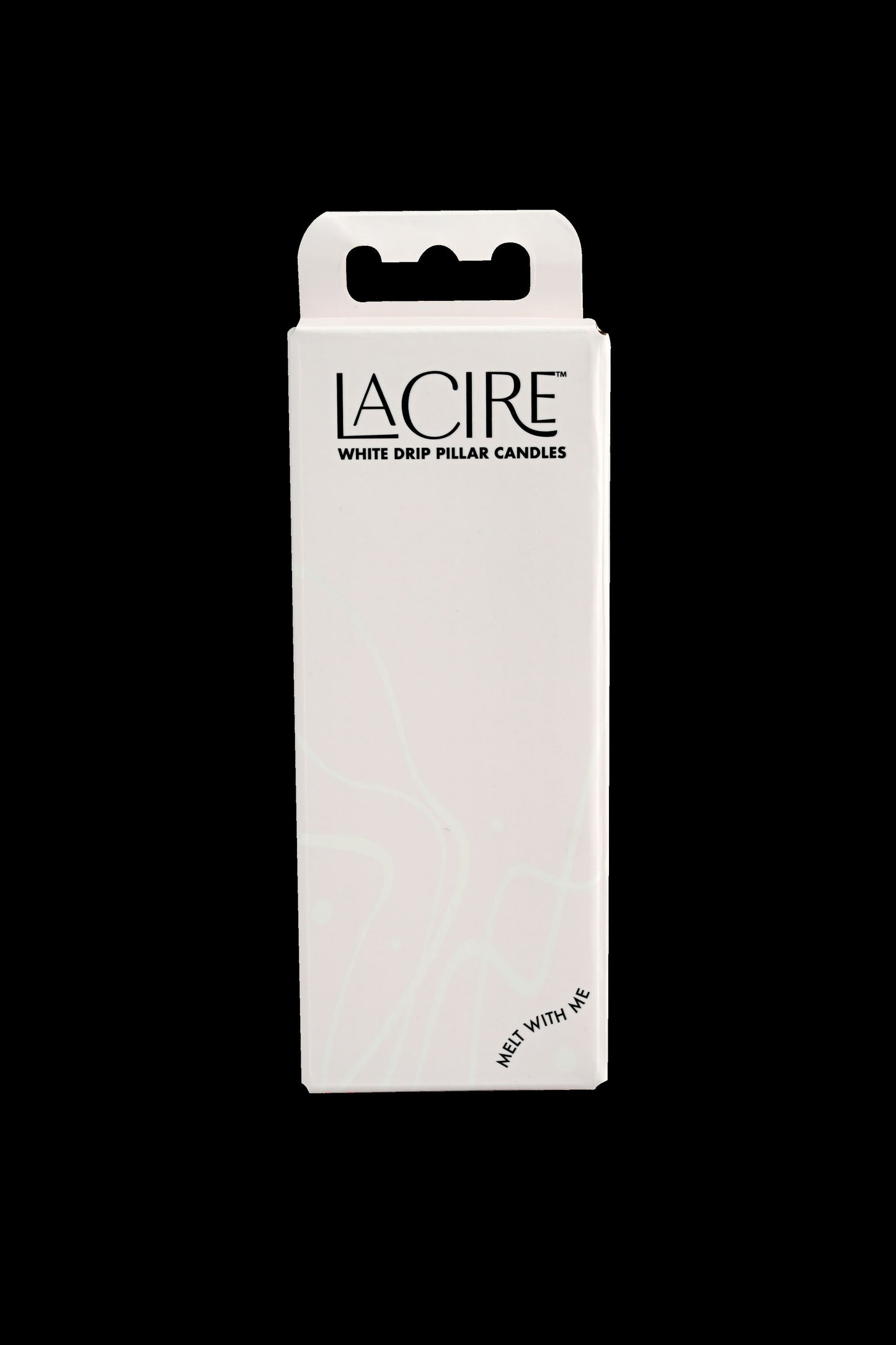 LaCire by Sportsheets Drip Pillar Candles in their box (white).