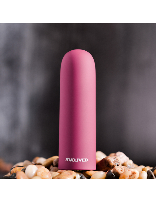 Front view of the Evolved Mighty Thick Rechargeable Bullet Vibrator.
