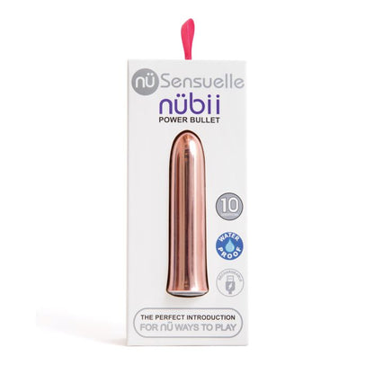 Nu Sensuelle Nubii Bullet in its box (gold).