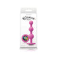 Photo of the front of the box for the Glams Ripple Silicone Beaded Plug from NS Novelties (pink/rainbow).