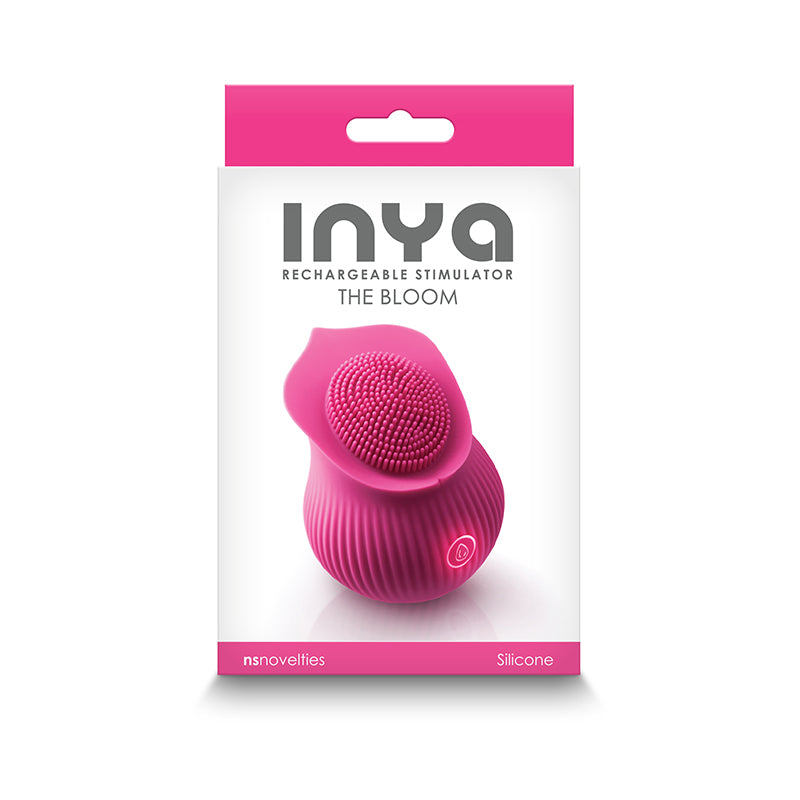Photo of the front of the box for the Inya The Bloom from NS Novelties (pink).