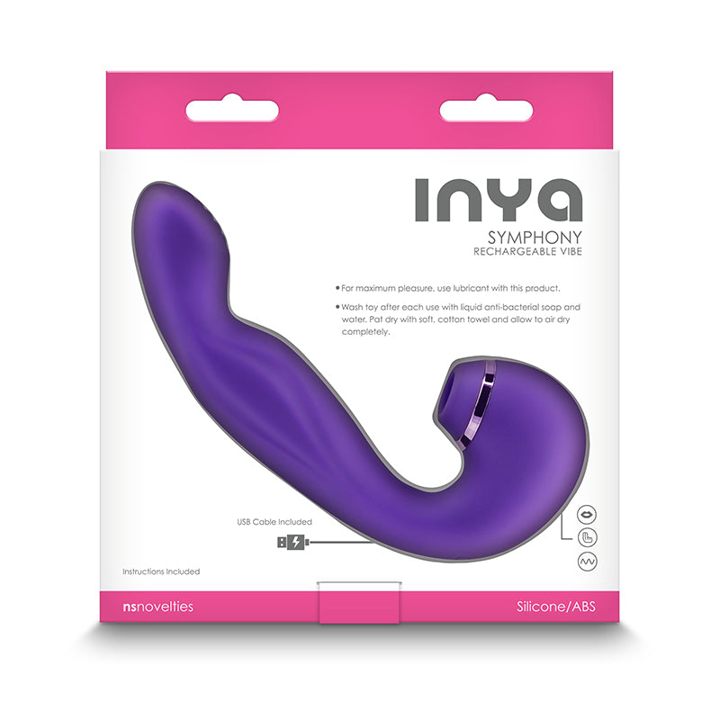 Photo of the front of the box for the Inya Symphony from NS Novelties (purple).