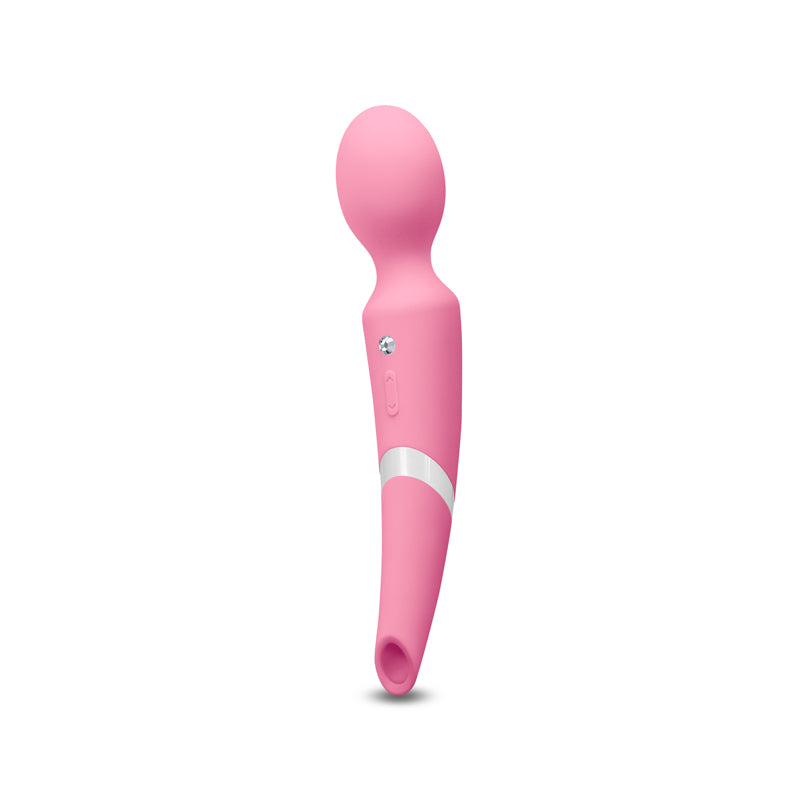 Profile view of the Sugar Pop Aurora from NS Novelties (pink) shows its large massaging head and angled air pulse tip.