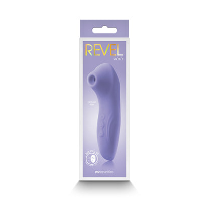 Photo of the front of the box for the Revel Vera Air Pulse from NS Novelties (purple).