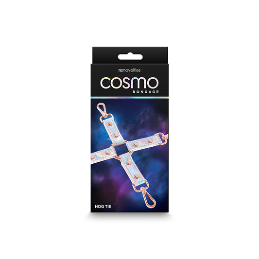 Photo of the front of the box for the Cosmo Bondage Hogtie from NS Novelties.