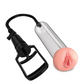 Front angle view of the Pump Worx Beginner's Pussy Pump Enlargement System from Pipedreams shows its vulva-like point of entry.