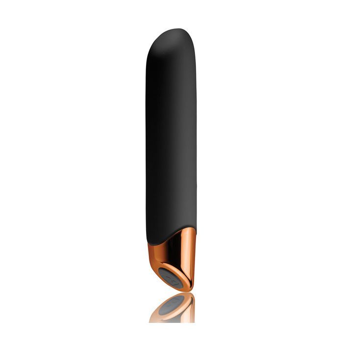 Photo of the Chaiamo Vibrator from Rocks Off (black) shows its sleek design and smooth silicone texture.