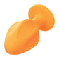 Front angle view of one of the plugs from the Cheeky Silicone Textured Anal Plugs (2pk/Orange) from CalExotics set.