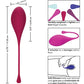 Image shows the dimensions for the  Kegel Training Set (5pc assorted colors), from CalExotics.