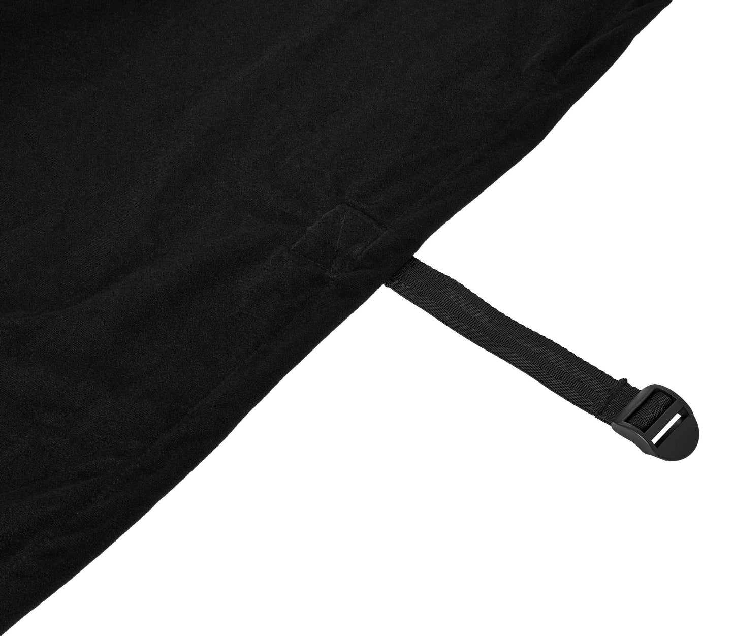 Image shows a close-up of the edge of the sheet with its adjustable straps.