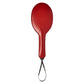 Top down view of the ping pong paddle (red).