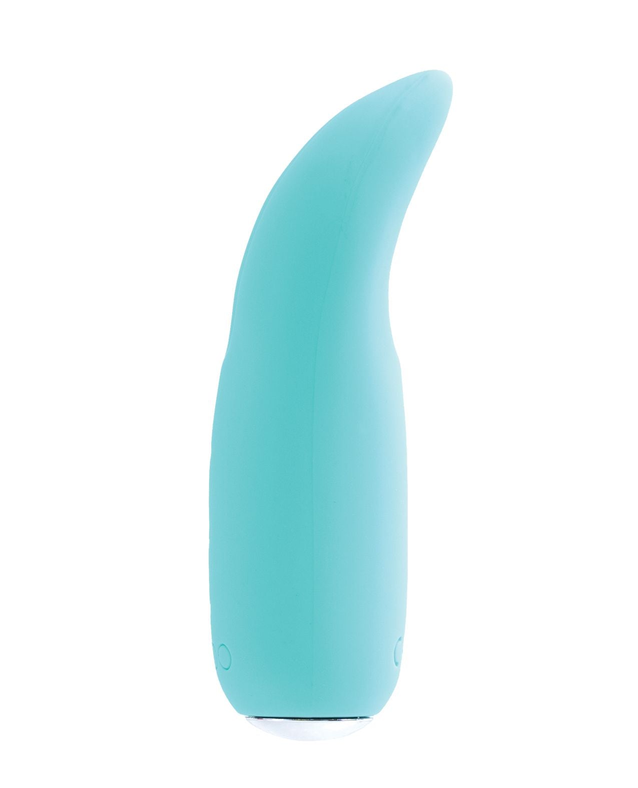 Side view of the dual stim showing its unique shape and narrow tip for pin point stimulation (turquoise).